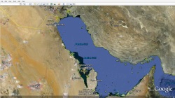 خلیج فارس در کنار خلیج عر-بی در گوگل ارث Google Earth